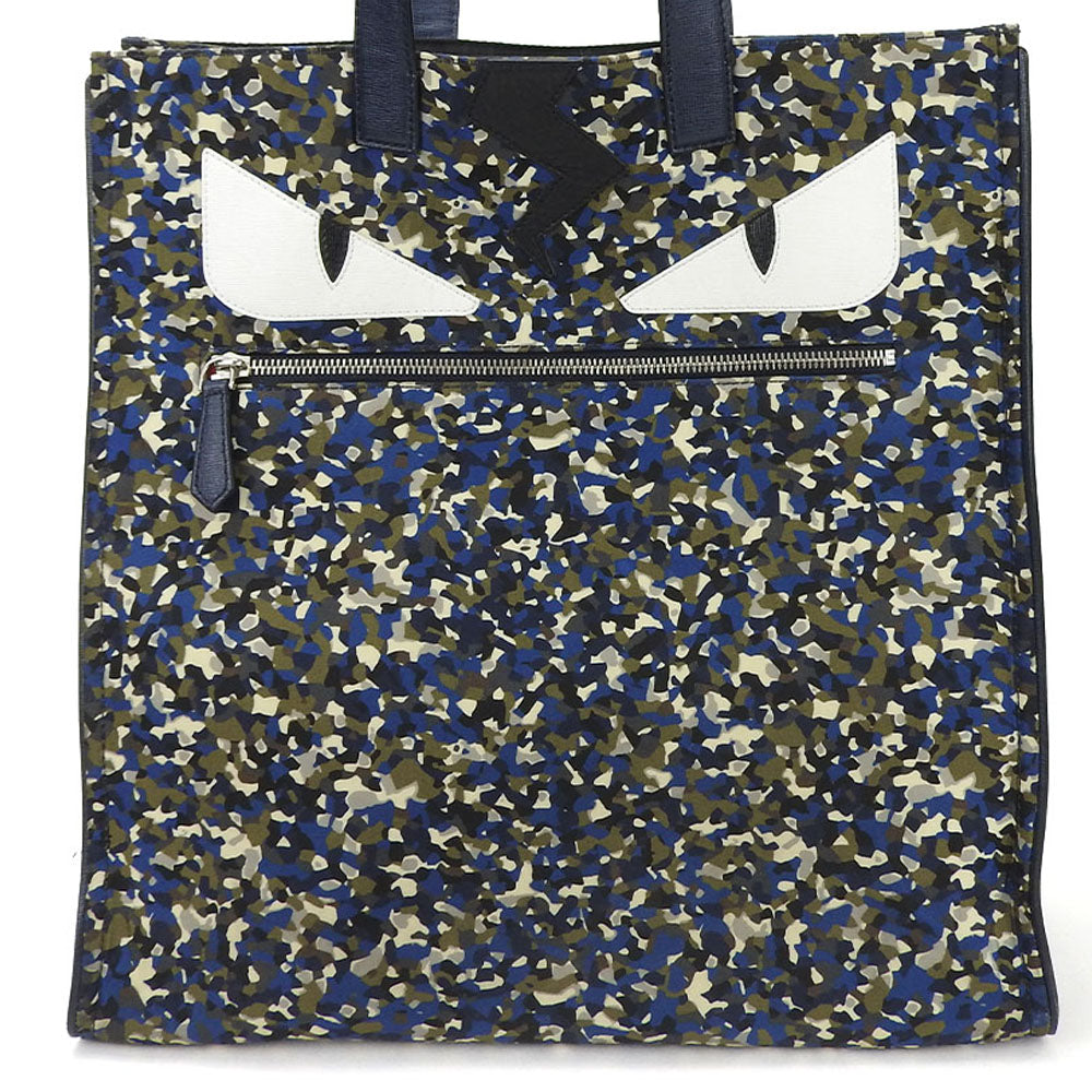 FENDI Tote Bag 7VA367 Nylon Navy Bag bugs