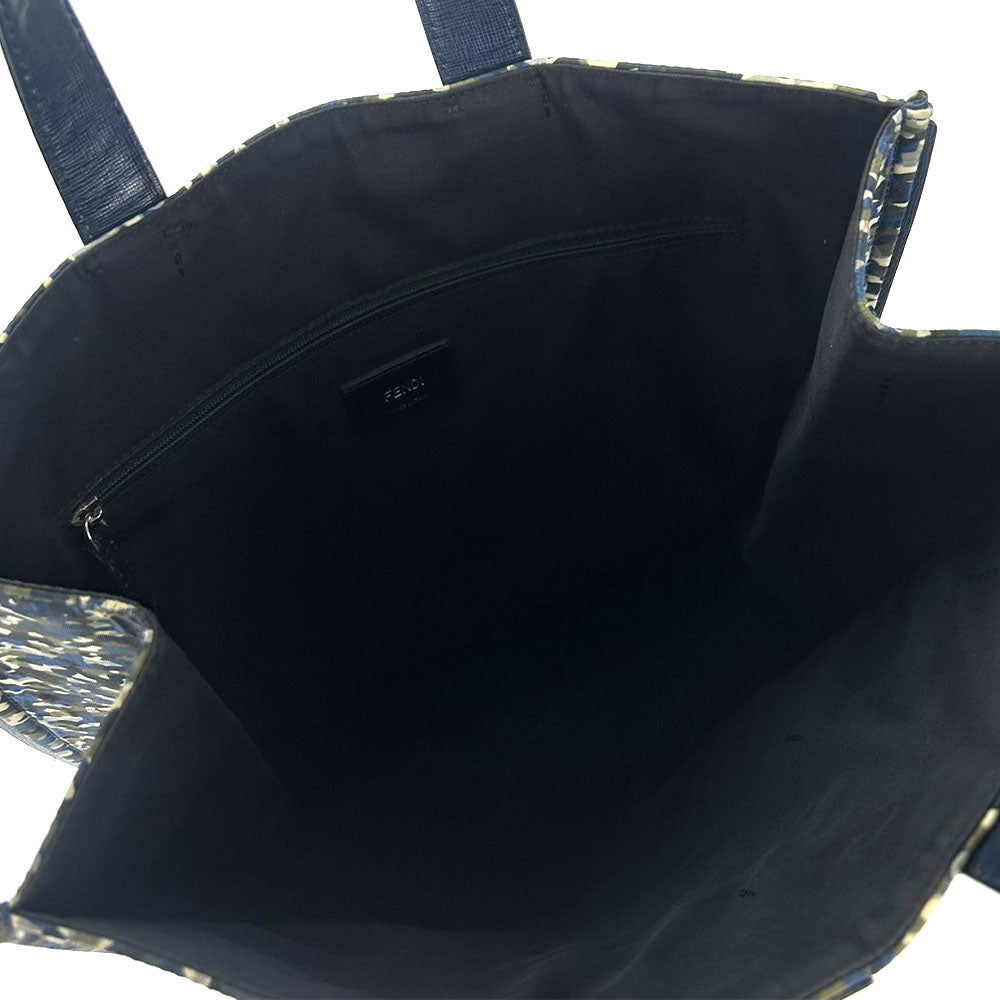 FENDI Tote Bag 7VA367 Nylon Navy Bag bugs