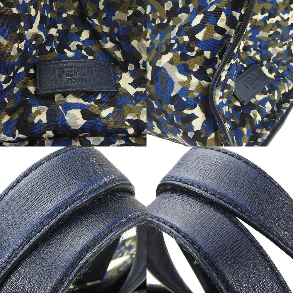 FENDI Tote Bag 7VA367 Nylon Navy Bag bugs