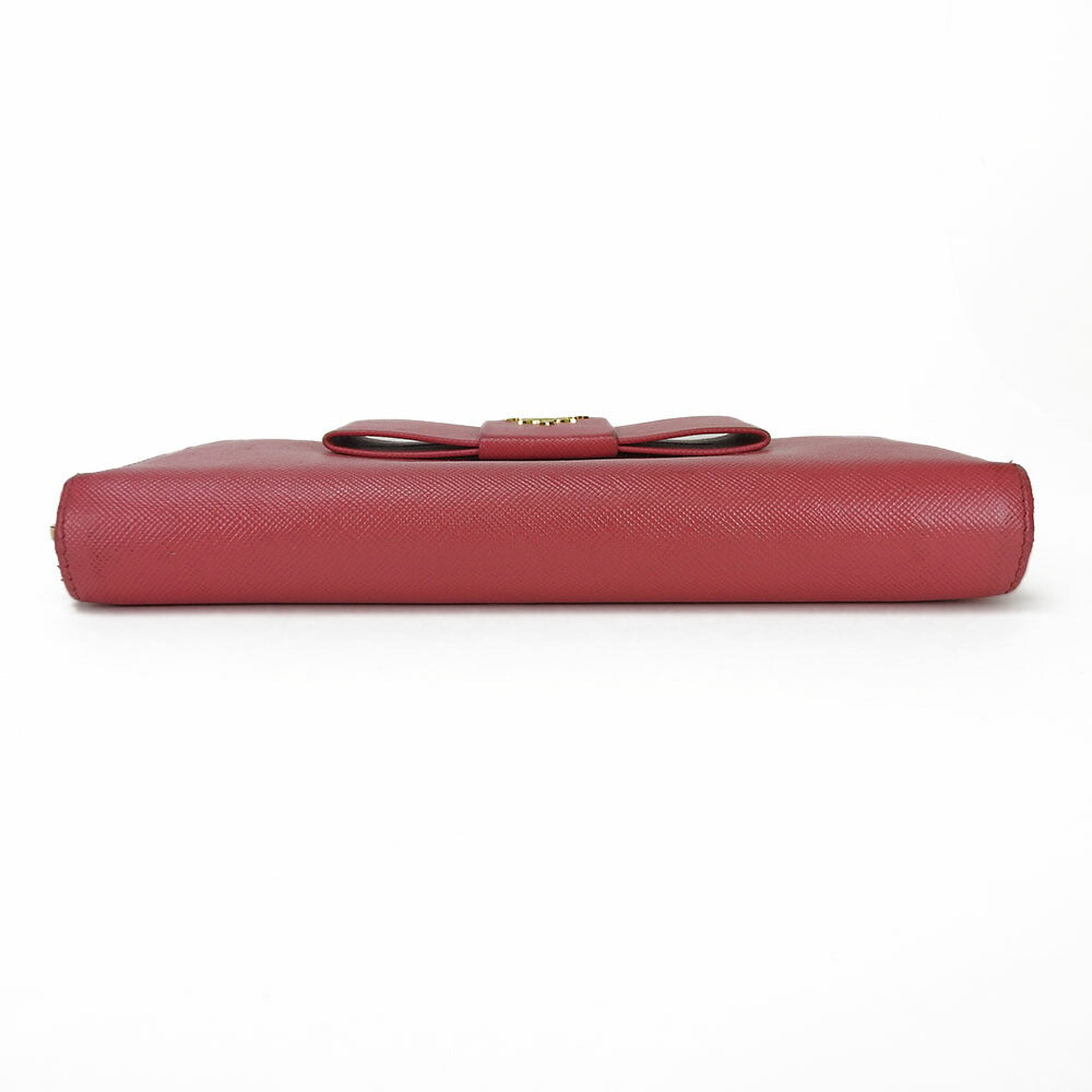PRADA Long Wallet Purse 1ML506 Embossed leather pink Safiano