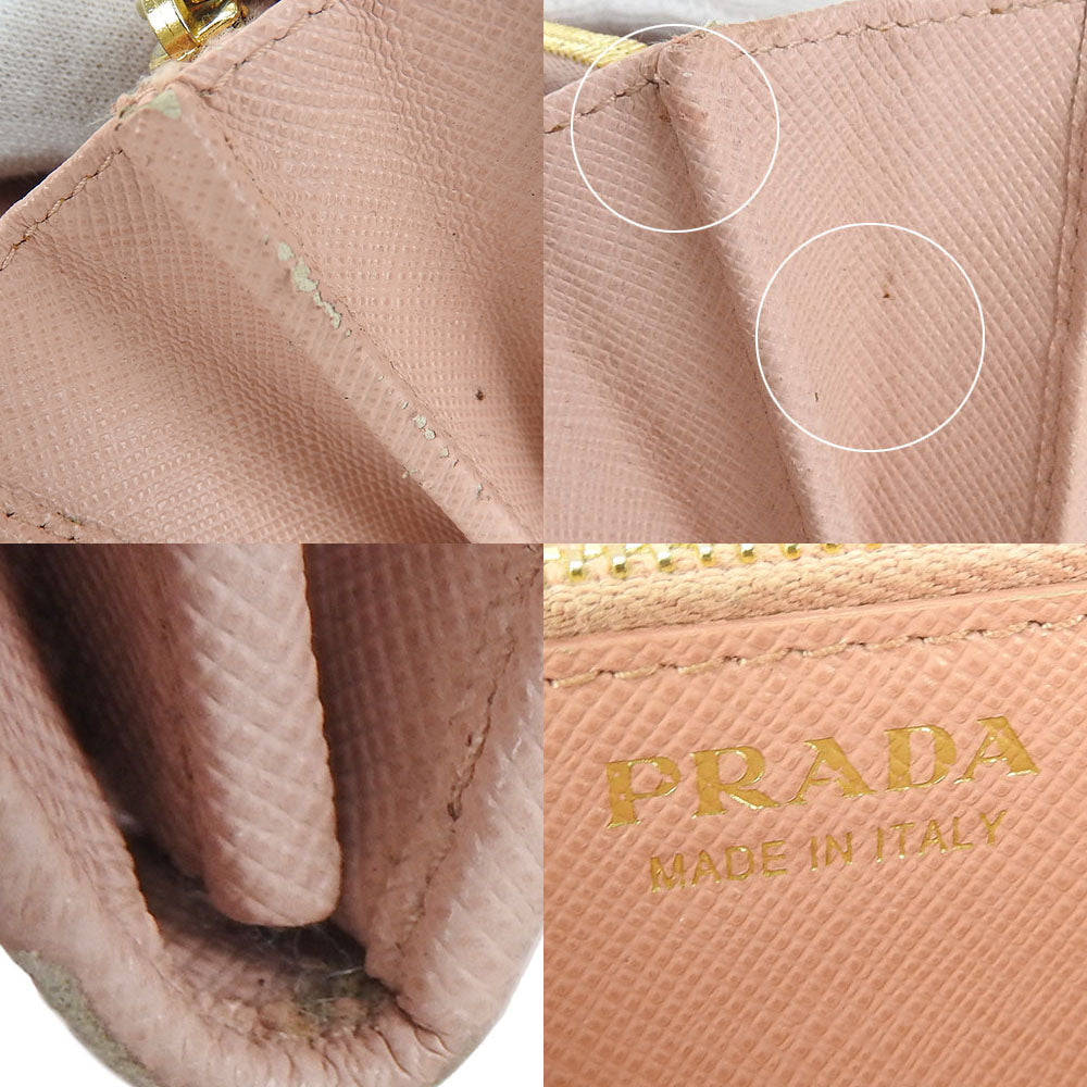 PRADA Long Wallet Purse 1MH132 leather Light pink Safiano