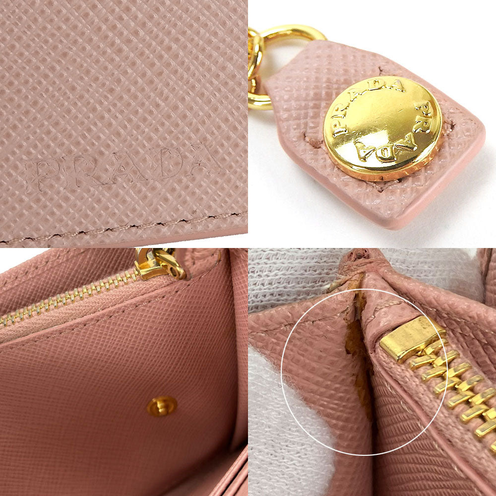 PRADA Long Wallet Purse 1MH132 leather Light pink Safiano