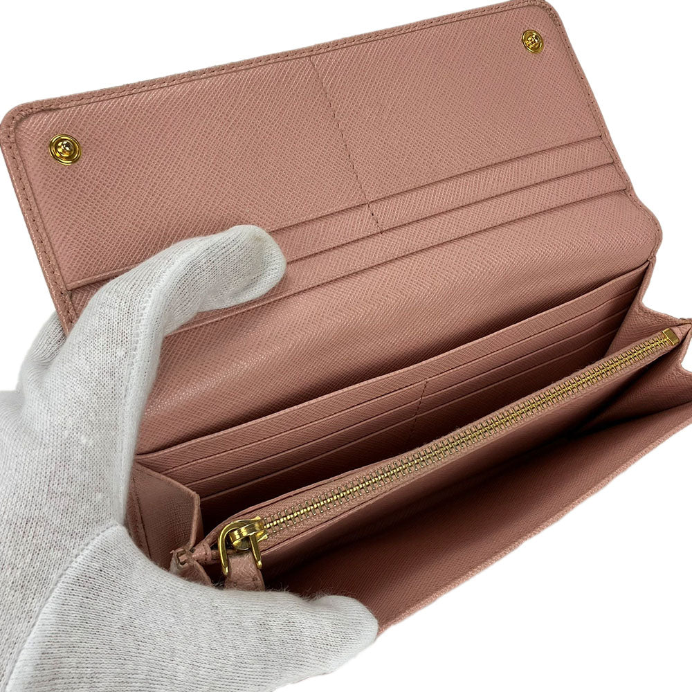 PRADA Long Wallet Purse 1MH132 leather Light pink Safiano