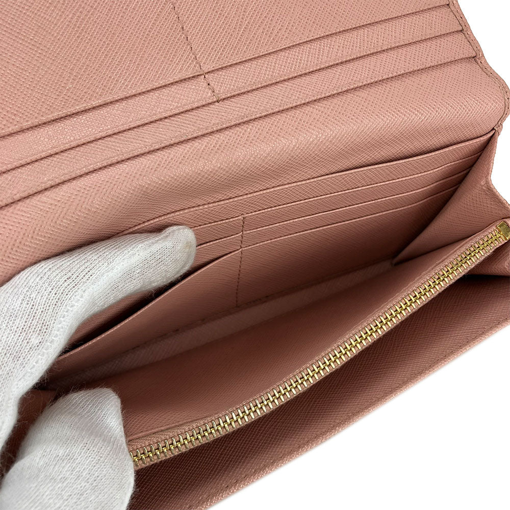 PRADA Long Wallet Purse 1MH132 leather Light pink Safiano