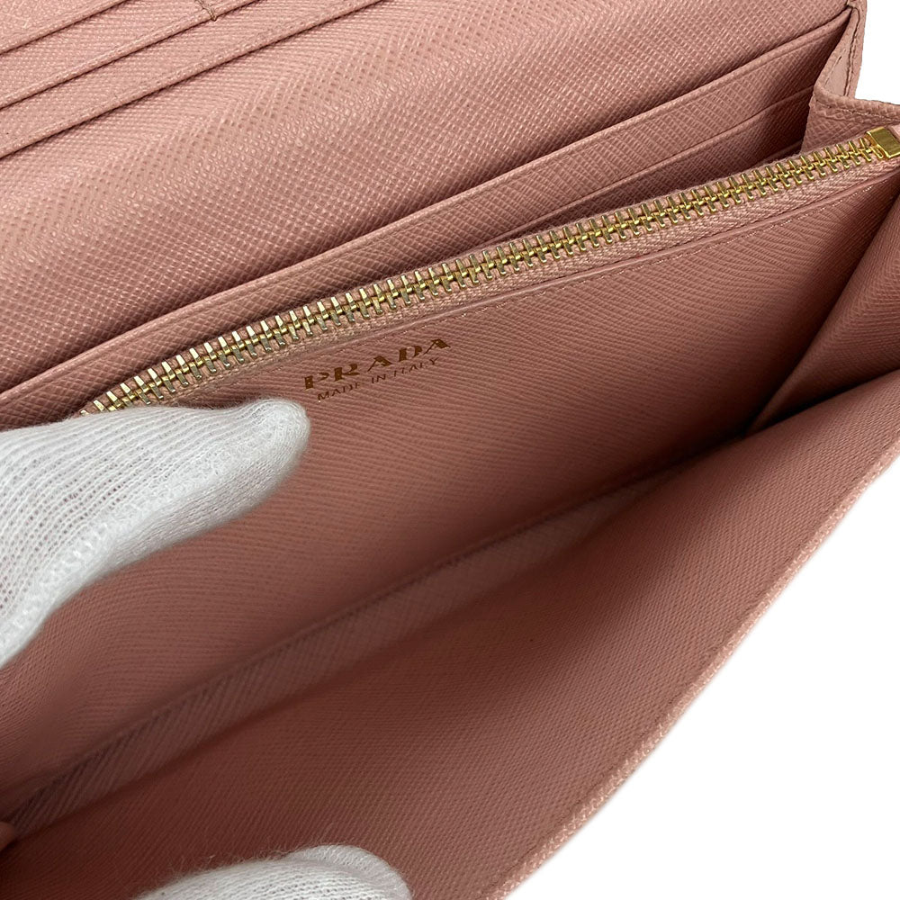 PRADA Long Wallet Purse 1MH132 leather Light pink Safiano