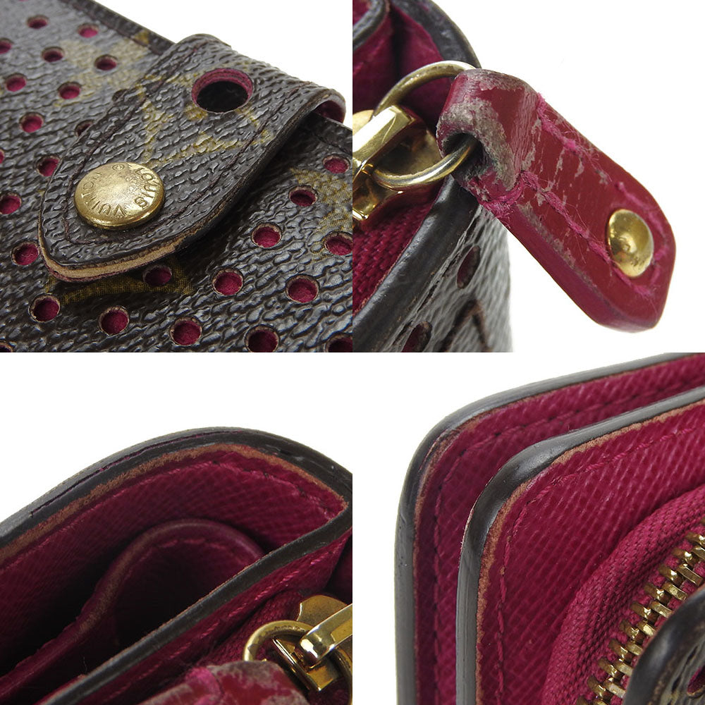 LOUIS VUITTON Bifold Wallet M95188 Monogram Perfo Fuchsia