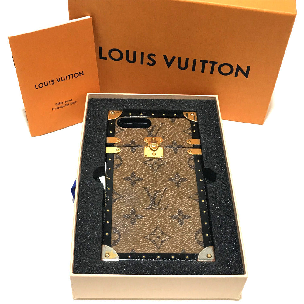 LOUIS VUITTON iPhone case M64487 Monogram Reverse Canvas, Plastic Brown Monogram reverse i Trunk iPhone 7+