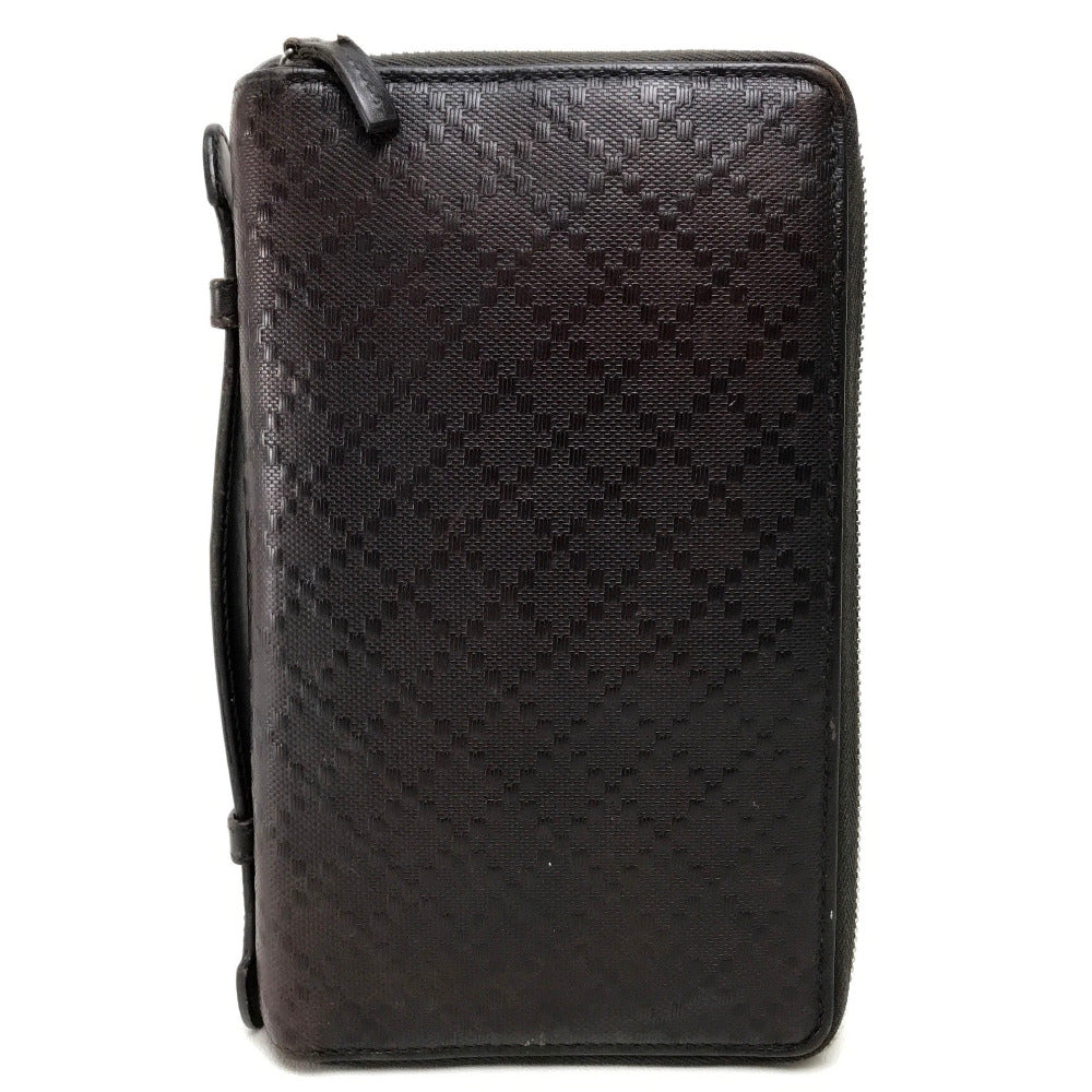 GUCCI Long Wallet Purse 269883 leather Dark brown Diamante Travel case