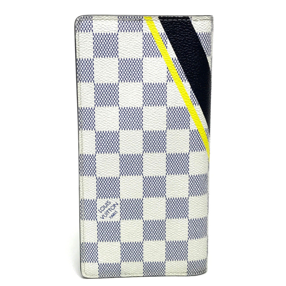 LOUIS VUITTON Long Wallet Purse N64007 Damier Azur Canvas Azur Damier Coastline America's Cup Portefeuille Brazza