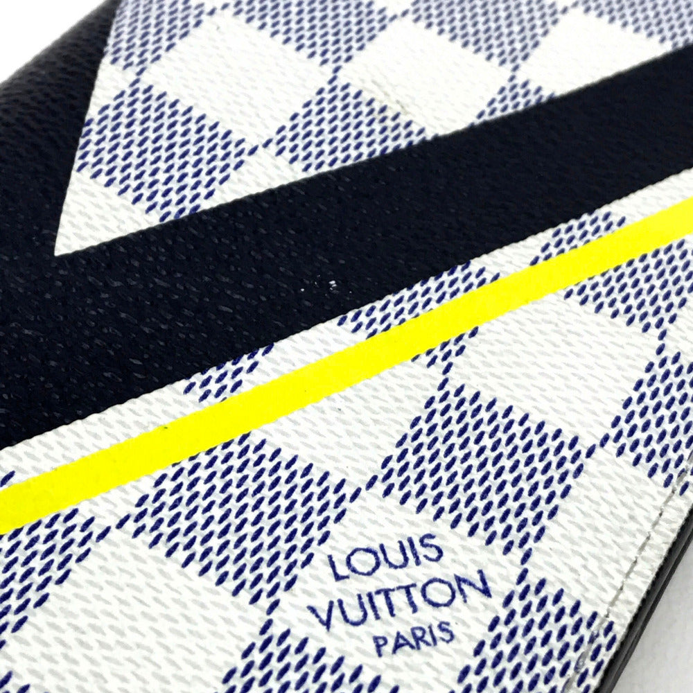 LOUIS VUITTON Long Wallet Purse N64007 Damier Azur Canvas Azur Damier Coastline America's Cup Portefeuille Brazza