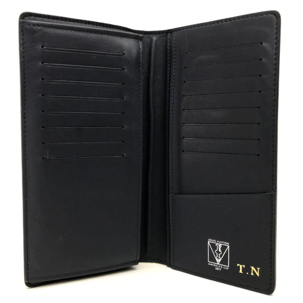 LOUIS VUITTON Long Wallet Purse N64007 Damier Azur Canvas Azur Damier Coastline America's Cup Portefeuille Brazza