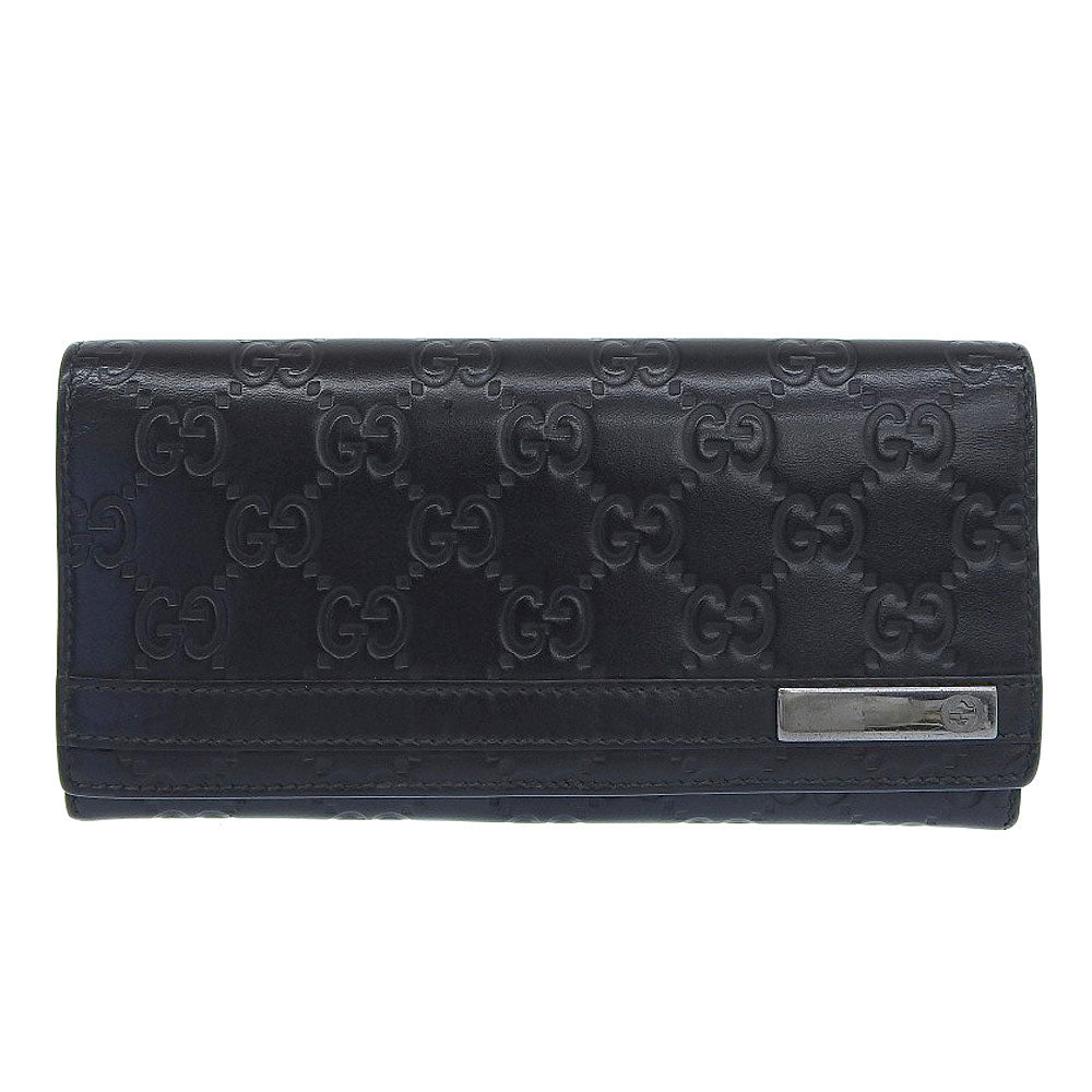 GUCCI Long Wallet Purse 233112 leather black GG Shima