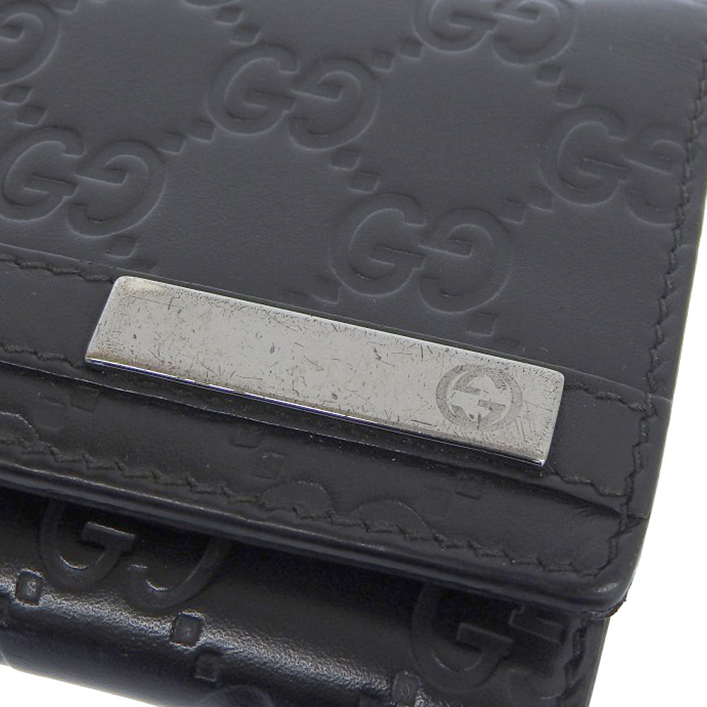 GUCCI Long Wallet Purse 233112 leather black GG Shima