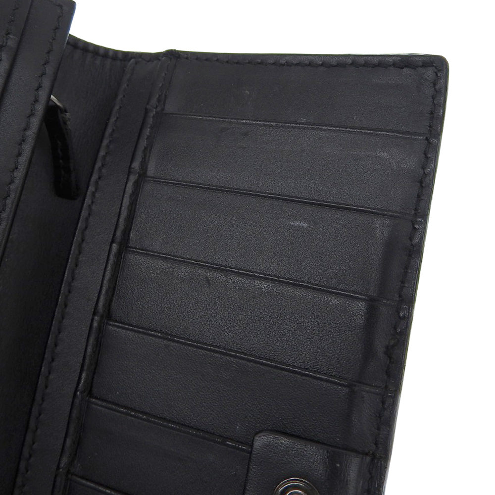GUCCI Long Wallet Purse 233112 leather black GG Shima