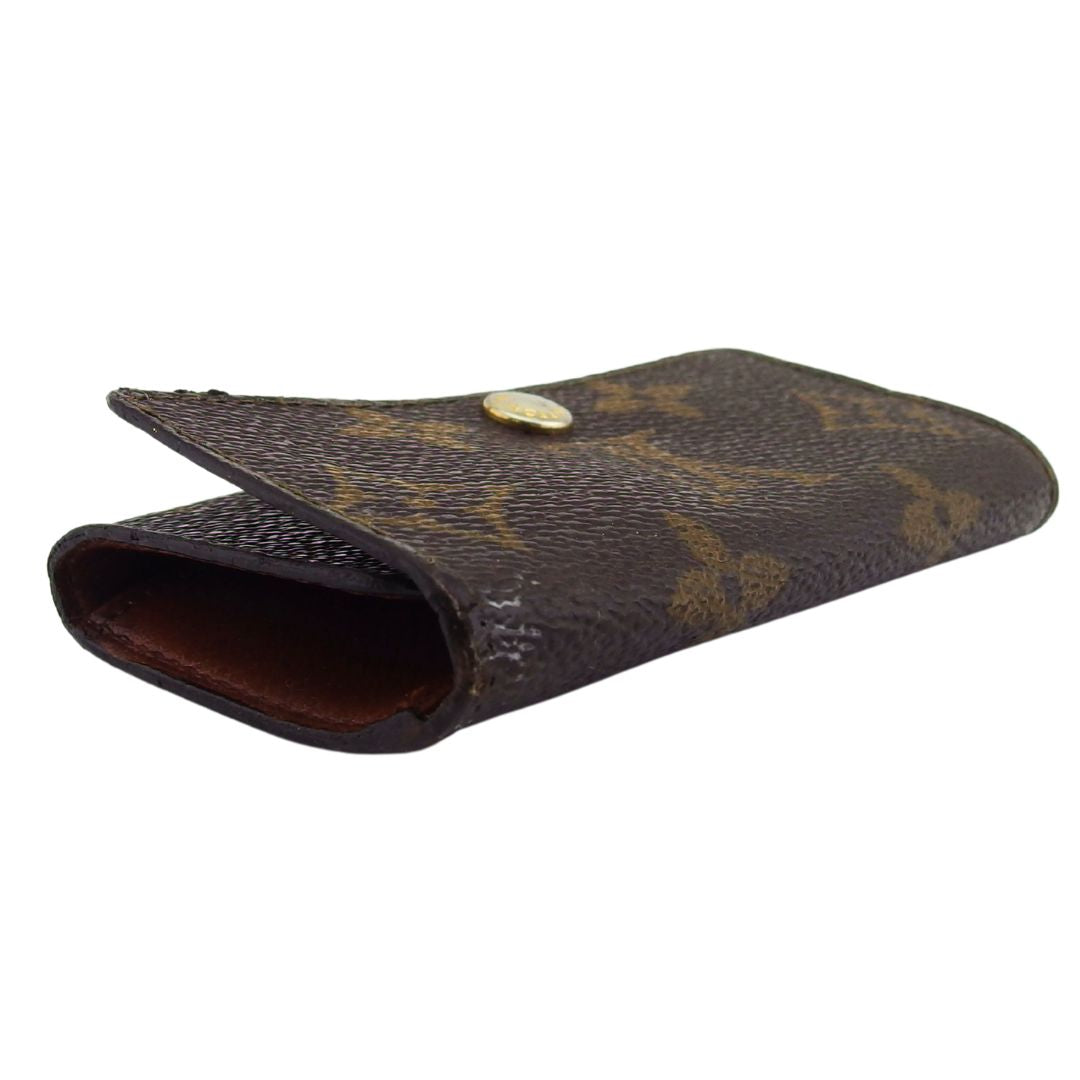 LOUIS VUITTON Key case Key holder Brown x beige x gold Multicles4