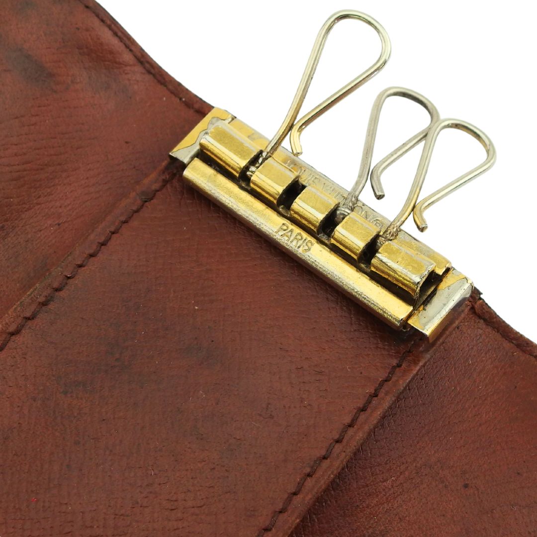 LOUIS VUITTON Key case Key holder Brown x beige x gold Multicles4
