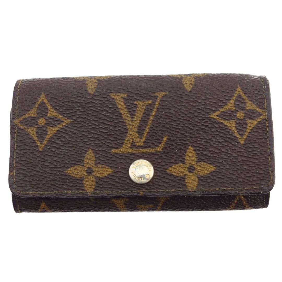 LOUIS VUITTON Key case Key holder Brown x beige x gold Multicles4
