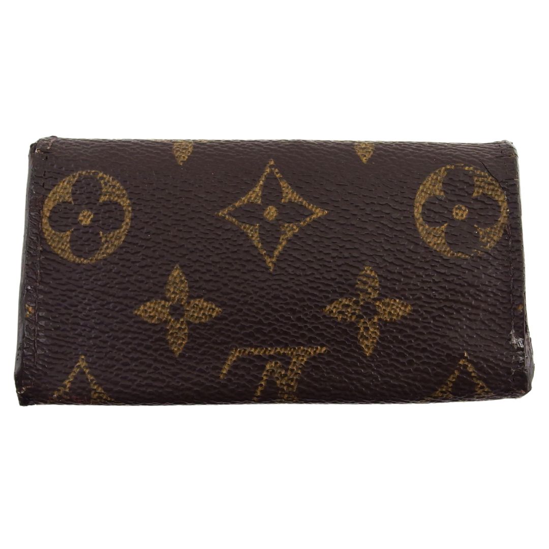 LOUIS VUITTON Key case Key holder Brown x beige x gold Multicles4