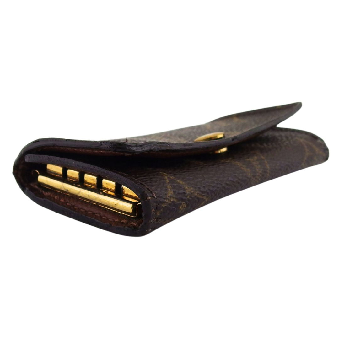 LOUIS VUITTON Key case Key holder Brown x beige x gold Multicles4