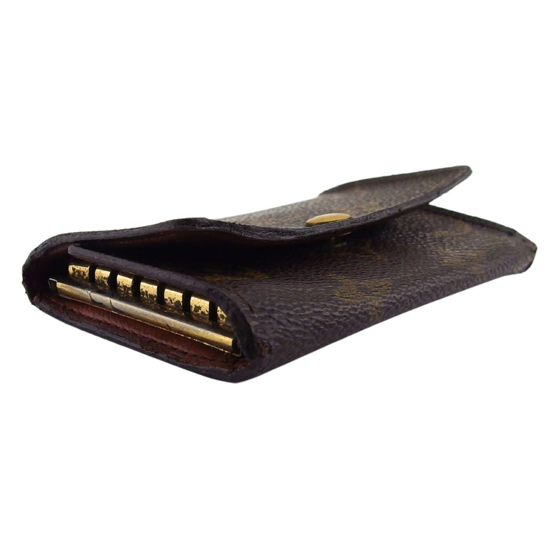 LOUIS VUITTON Key case Key holder Brown x beige x gold Multicles6