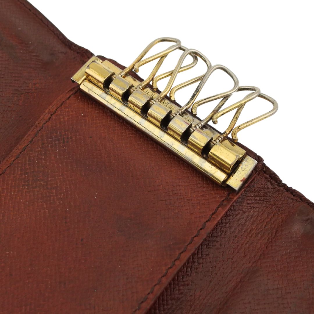 LOUIS VUITTON Key case Key holder Brown x beige x gold Multicles6