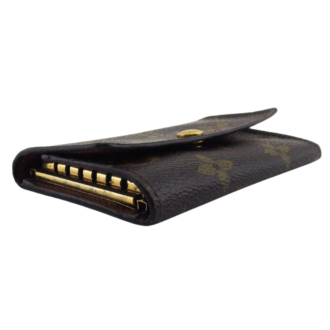 LOUIS VUITTON Key case Key holder Brown x beige x gold Multicles6