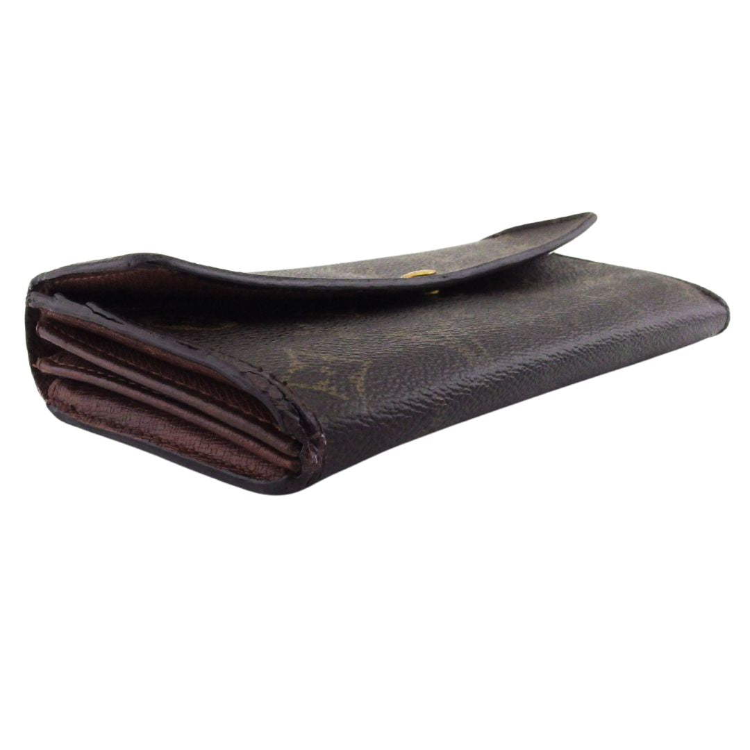LOUIS VUITTON Long Wallet Purse Brown x beige Portefeuille Sara