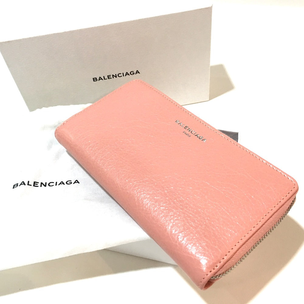 BALENCIAGA Long Wallet Purse 419805 leather pink beige Exclusive Wallet