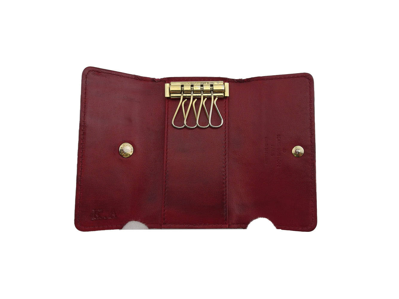 LOUIS VUITTON Key case Key holder M91976 Red Multicles4