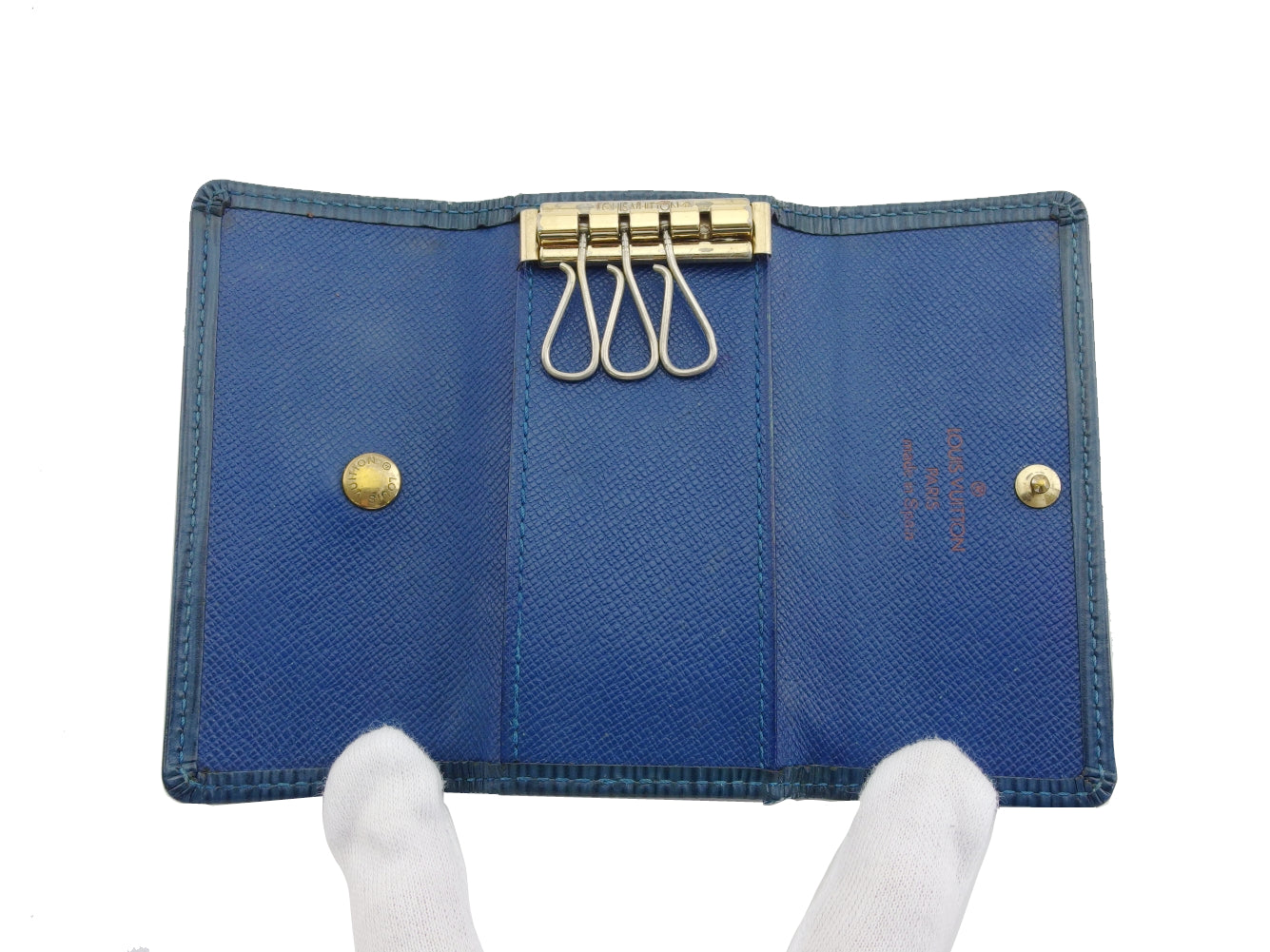 LOUIS VUITTON Key case Key holder blue Multicles4