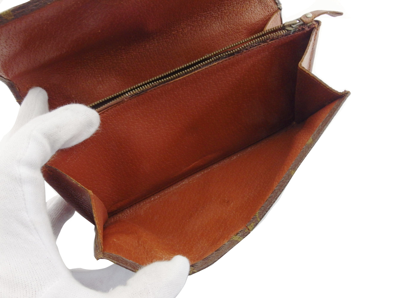 LOUIS VUITTON Long Wallet Purse Brown x beige Pochette Porto Monécredi