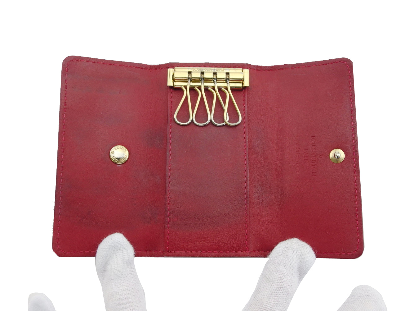 LOUIS VUITTON Key case Key holder Red Multicles4