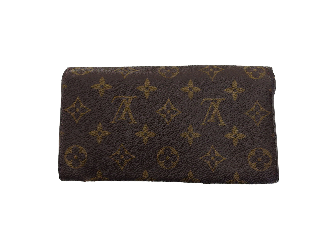 LOUIS VUITTON Long Wallet Purse Brown x beige Pochette Porto Monécredi