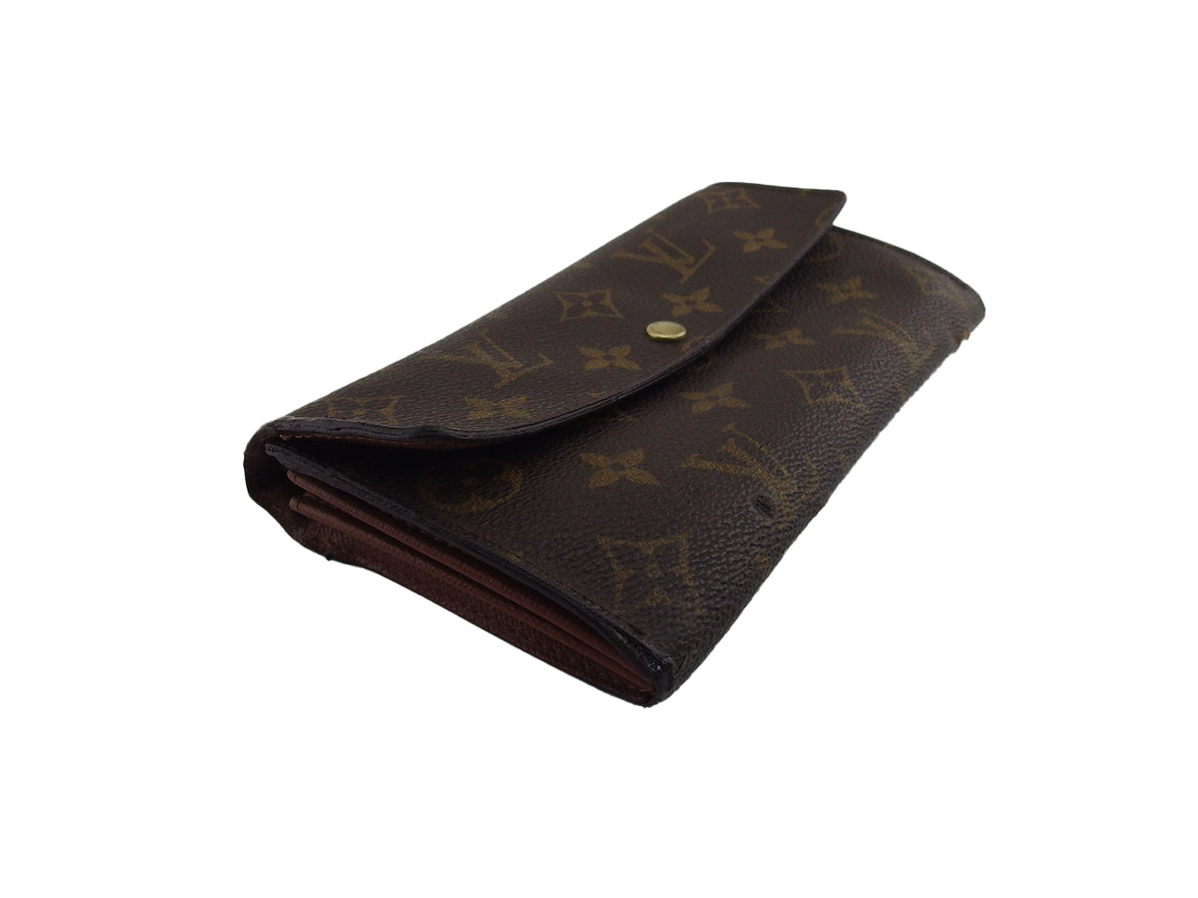 LOUIS VUITTON Long Wallet Purse Brown x beige Pochette Porto Monécredi