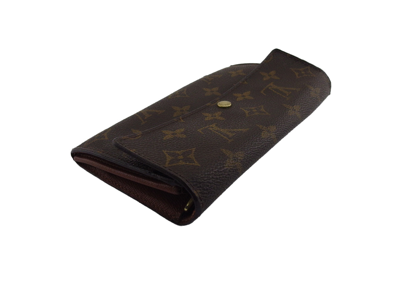 LOUIS VUITTON Long Wallet Purse Brown x beige Pochette Porto Monécredi