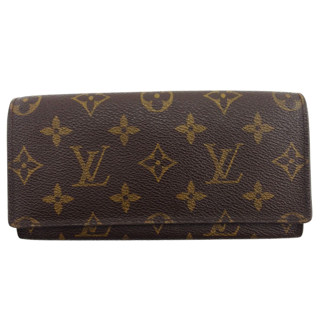 LOUIS VUITTON Bill Compartment Brown x beige Porto Circle Bifold