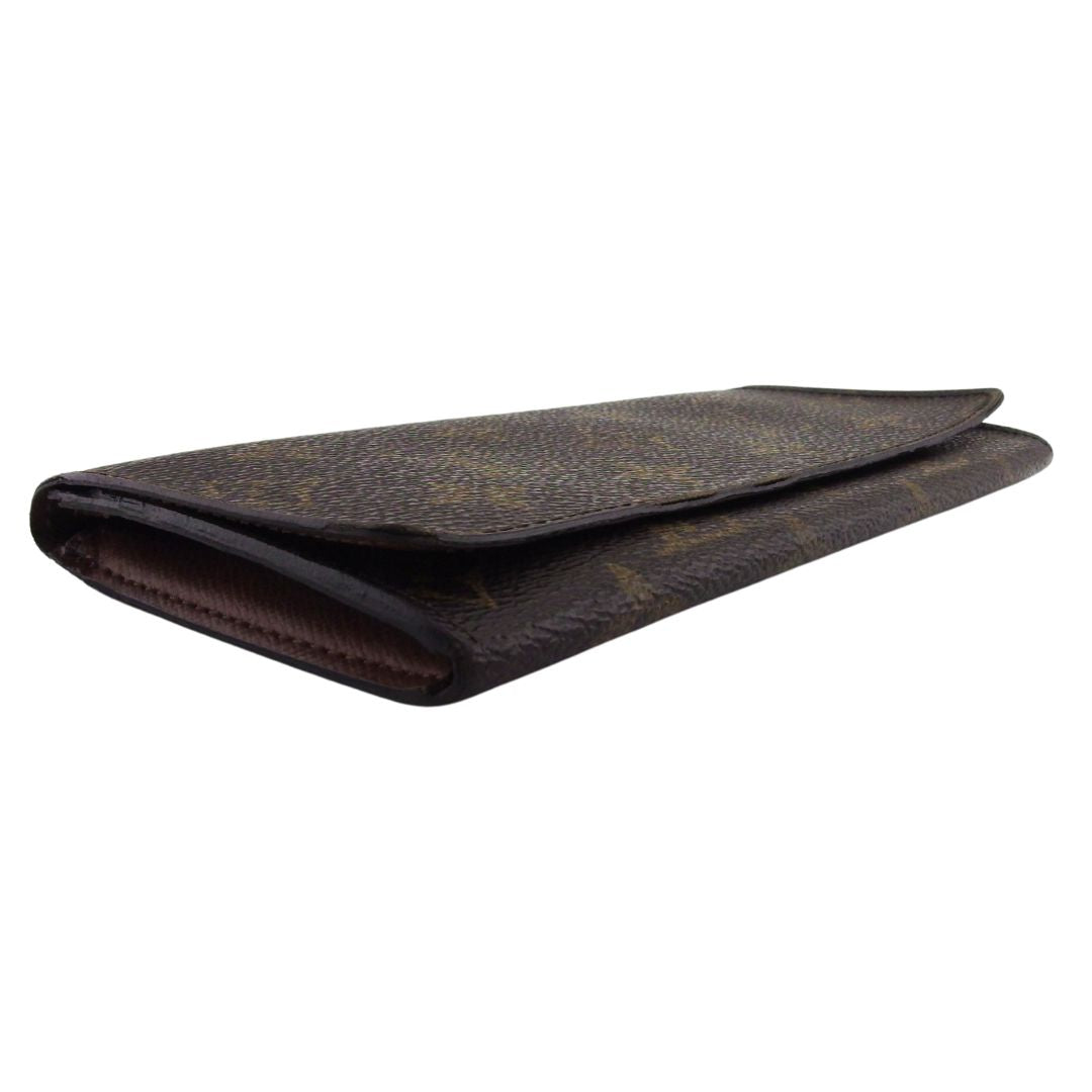 LOUIS VUITTON Bill Compartment Brown x beige Porto Circle Bifold