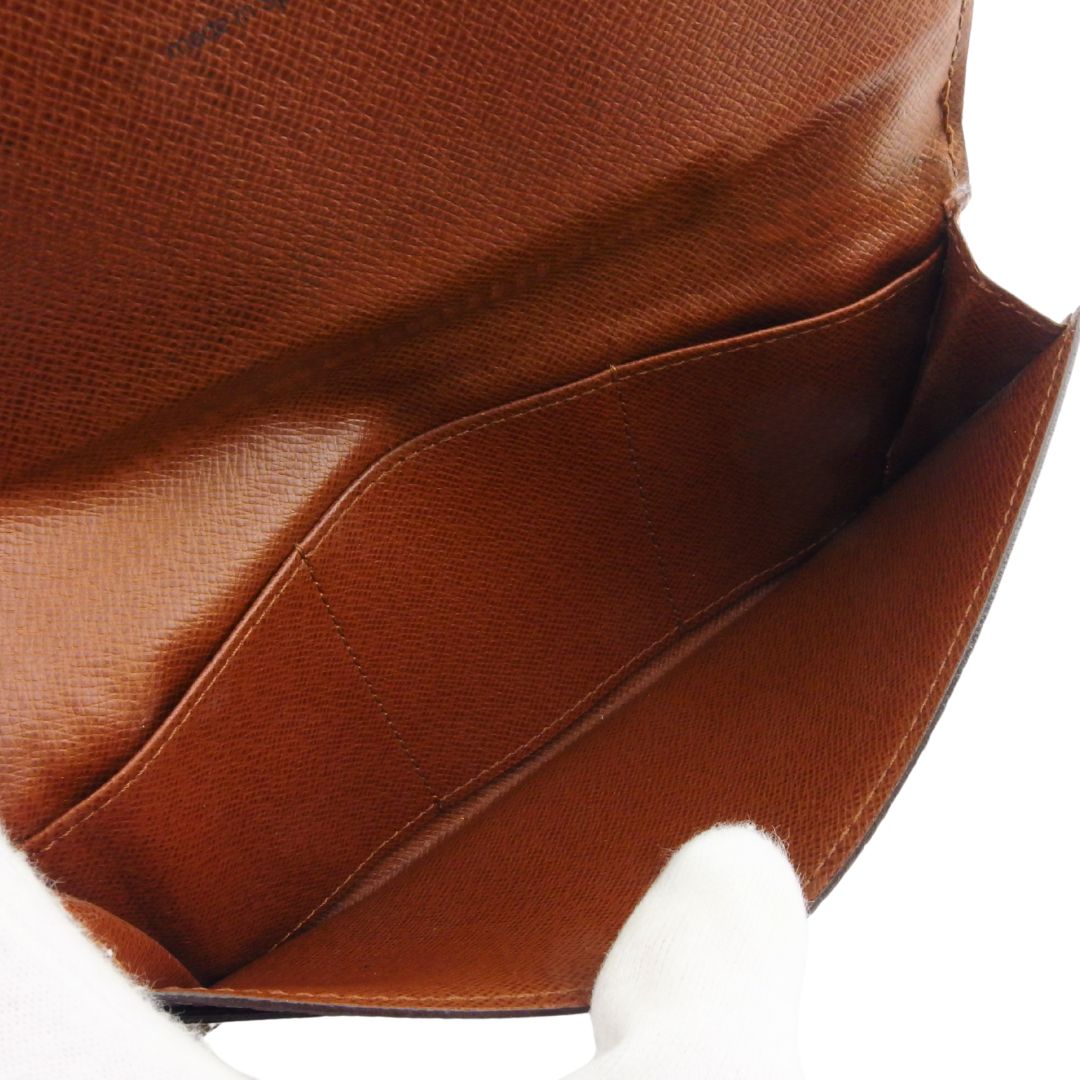 LOUIS VUITTON Bill Compartment Brown x beige Porto Circle Bifold