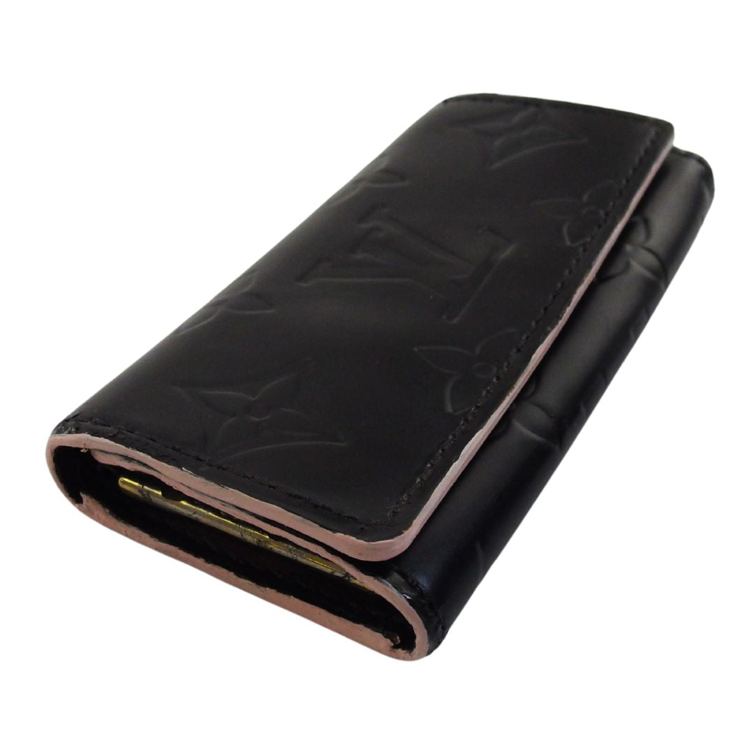 LOUIS VUITTON Key case Key holder Matte black x pink Multicles4