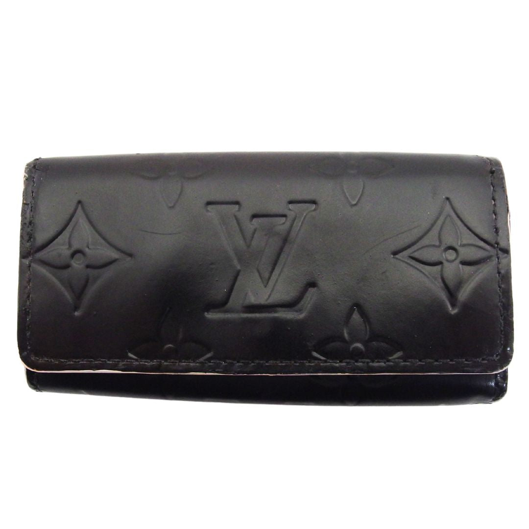 LOUIS VUITTON Key case Key holder Matte black x pink Multicles4