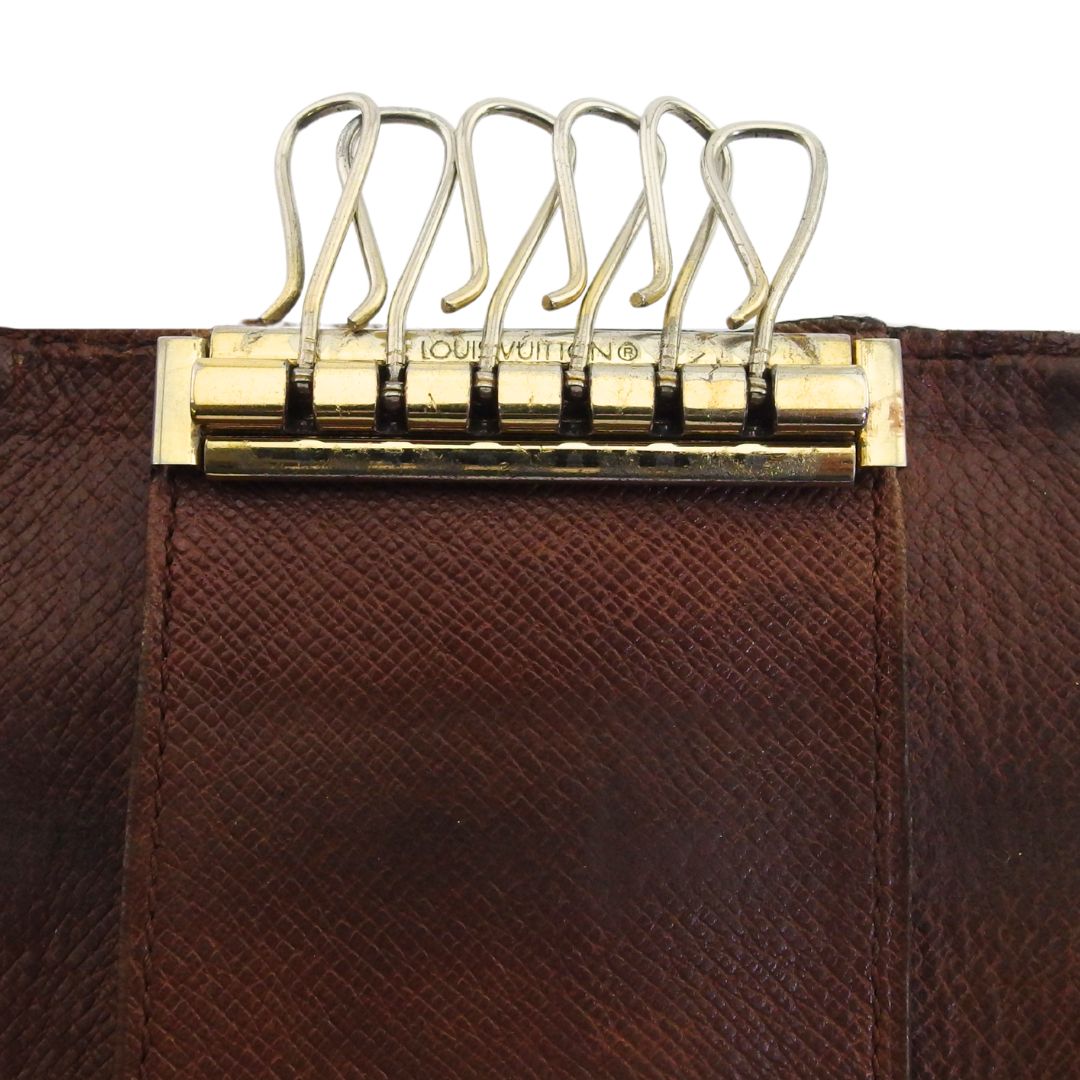 LOUIS VUITTON Key case Key holder Brown x beige x gold Multicles6