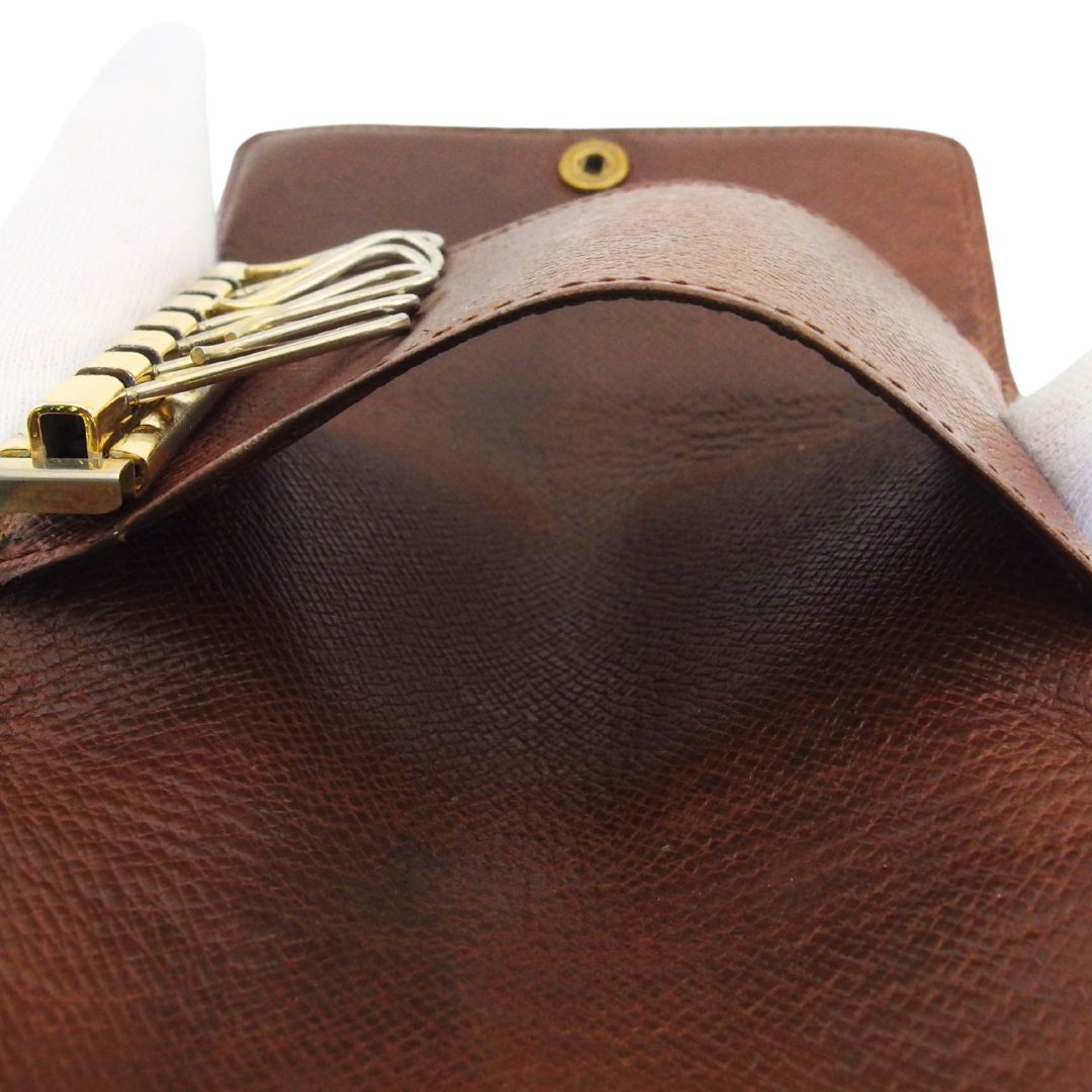 LOUIS VUITTON Key case Key holder Brown x beige x gold Multicles6