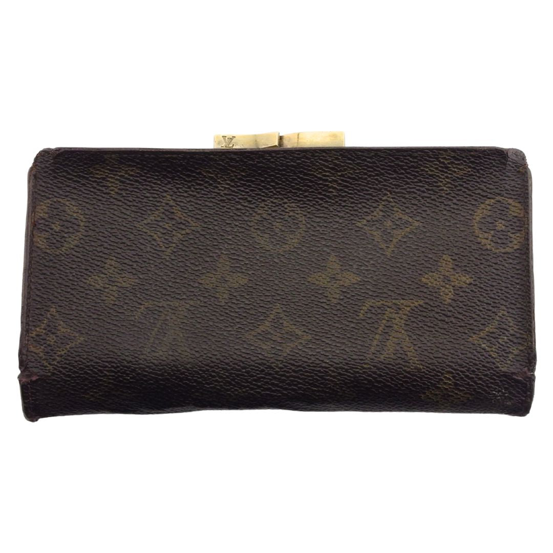 LOUIS VUITTON Long Wallet Purse T61217 Brown beige North America exclusive Continental Clutch