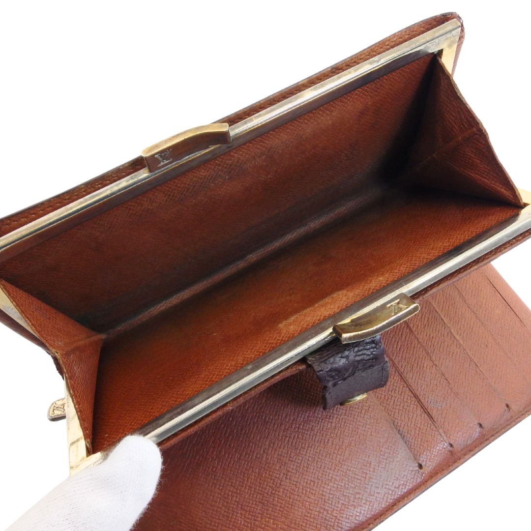 LOUIS VUITTON Long Wallet Purse T61217 Brown beige North America exclusive Continental Clutch
