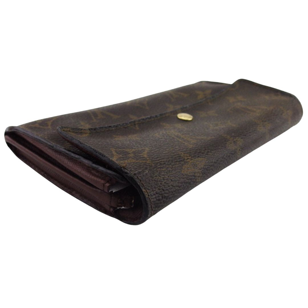 LOUIS VUITTON Long Wallet Purse M61725 Brown beige Pochette Porto Monécredi