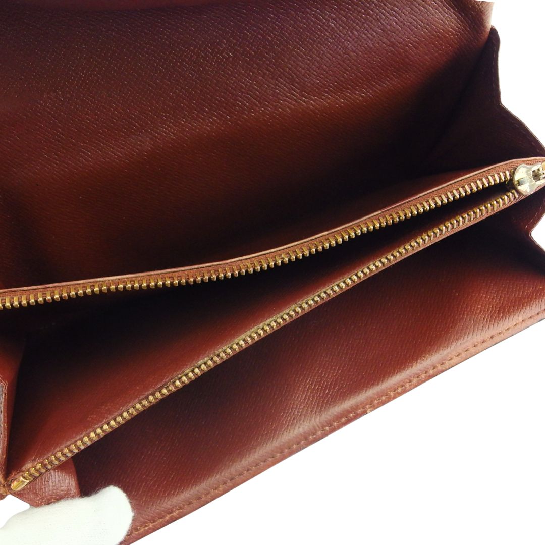 LOUIS VUITTON Long Wallet Purse M61725 Brown beige Pochette Porto Monécredi