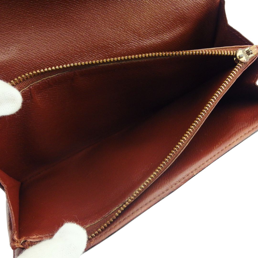 LOUIS VUITTON Long Wallet Purse M61725 Brown beige Pochette Porto Monécredi