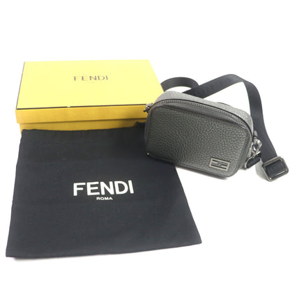 FENDI Shoulder Bag 7M0344 leather Graphite, GRAPHITE/RUBLS Mini camera bag