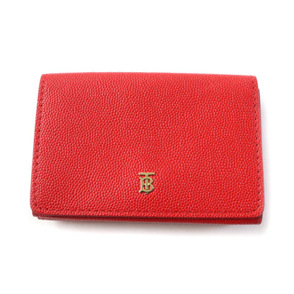 BURBERRY Tri-fold wallet leather Red