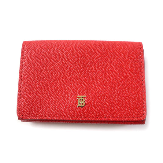 BURBERRY Tri-fold wallet leather Red
